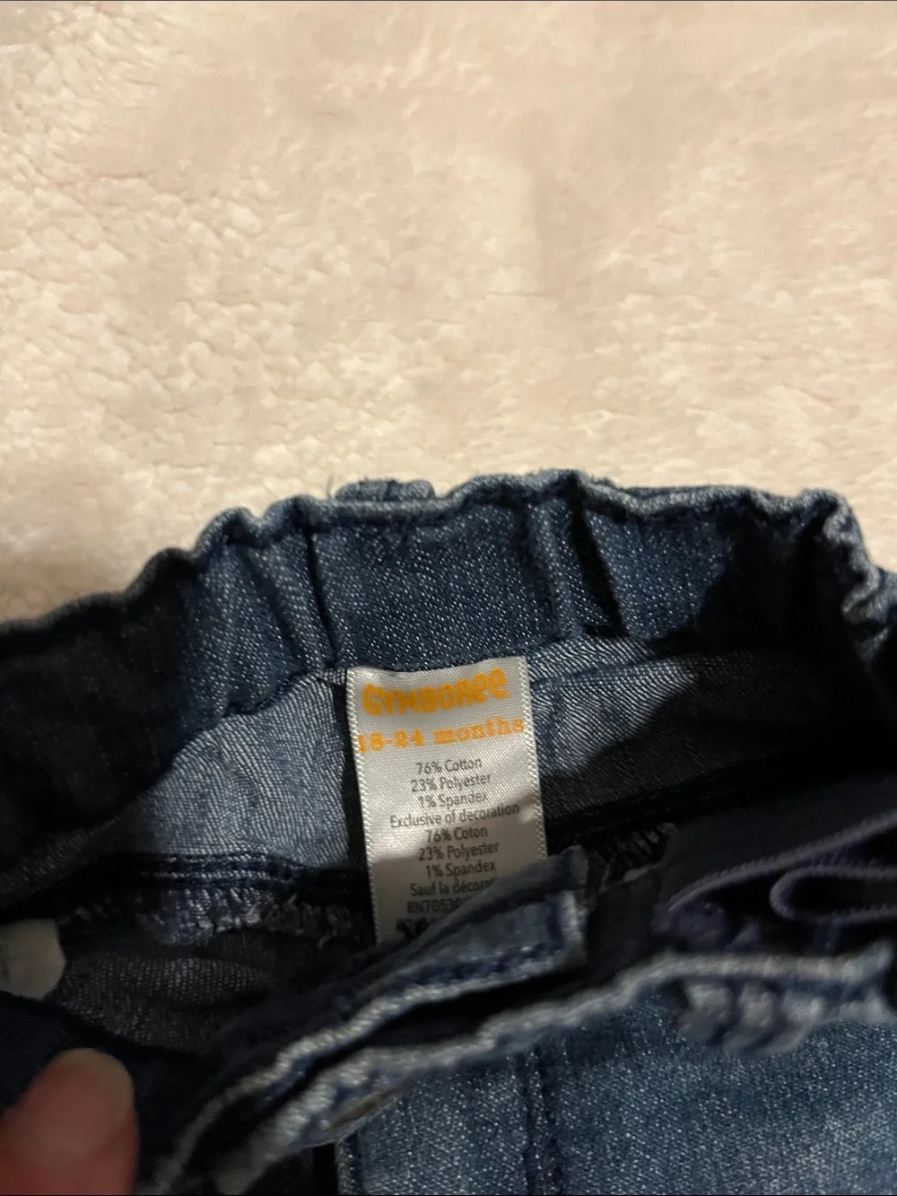 Gymboree Dark Blue Denim Jeans with Leopard Cuff
